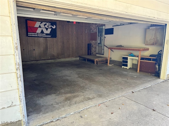 view of garage