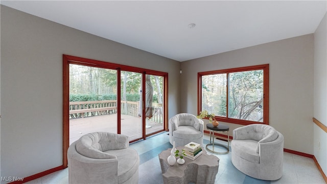 living room featuring plenty of natural light