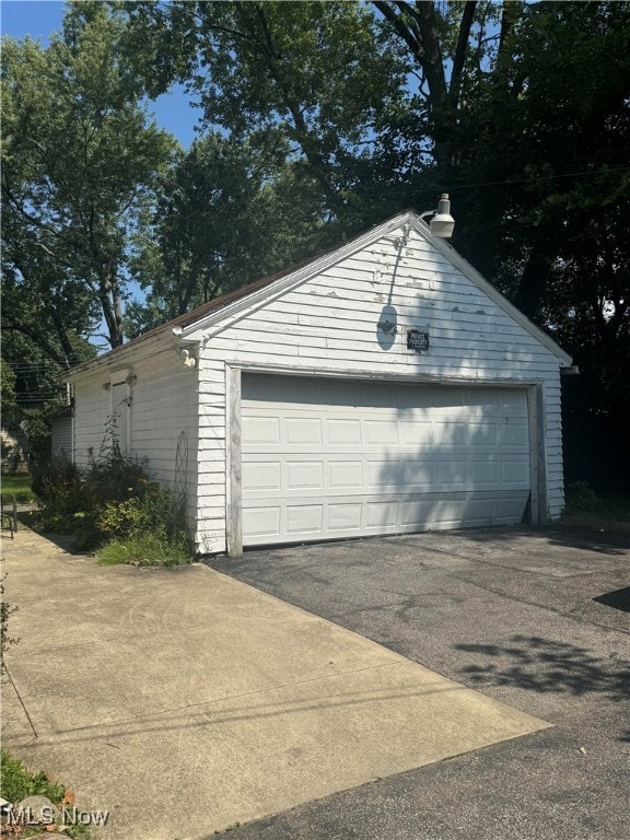 view of garage