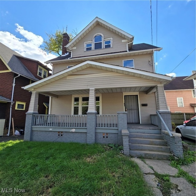 view of front of property with covered porch