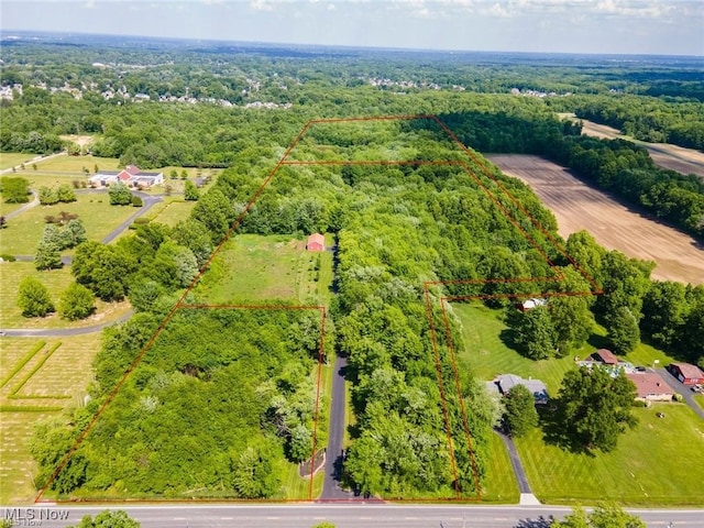 bird's eye view featuring a rural view