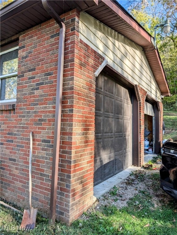 view of home's exterior with a garage