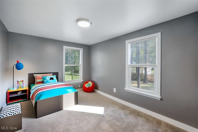 view of carpeted bedroom