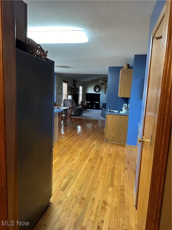 corridor featuring light hardwood / wood-style flooring