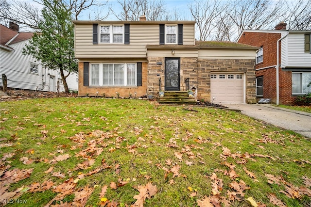 view of front property with a front lawn