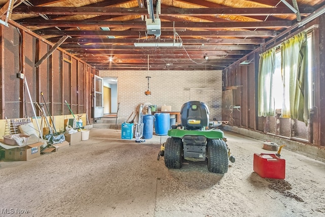 miscellaneous room featuring brick wall