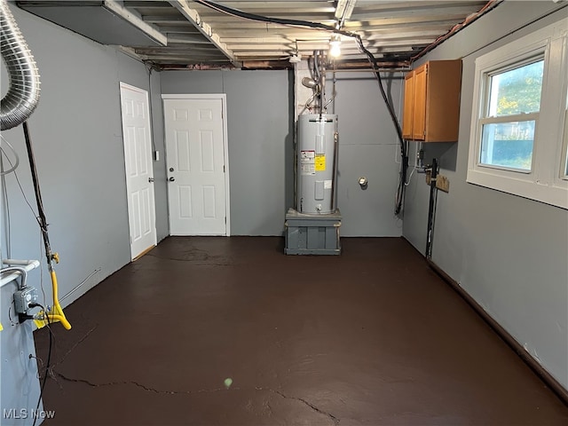 basement with electric water heater