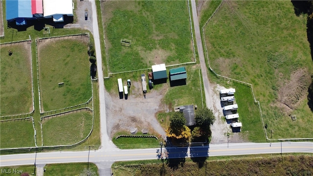 bird's eye view with a rural view