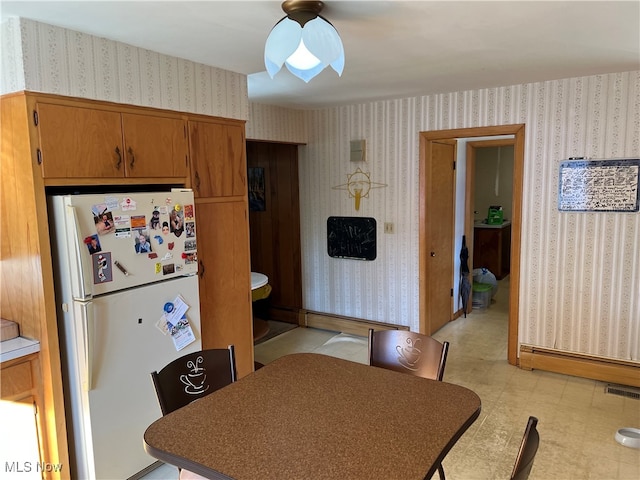 kitchen with white refrigerator