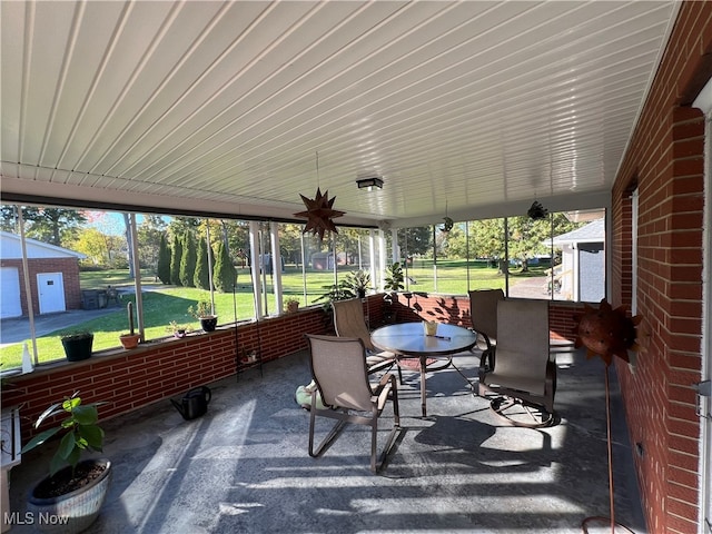 view of sunroom