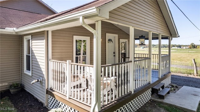 exterior space with covered porch