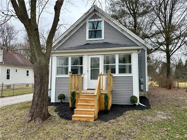 view of bungalow-style home