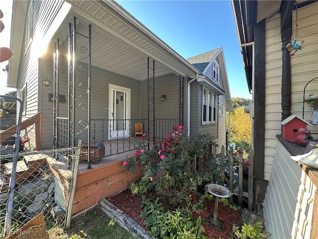 exterior space with covered porch