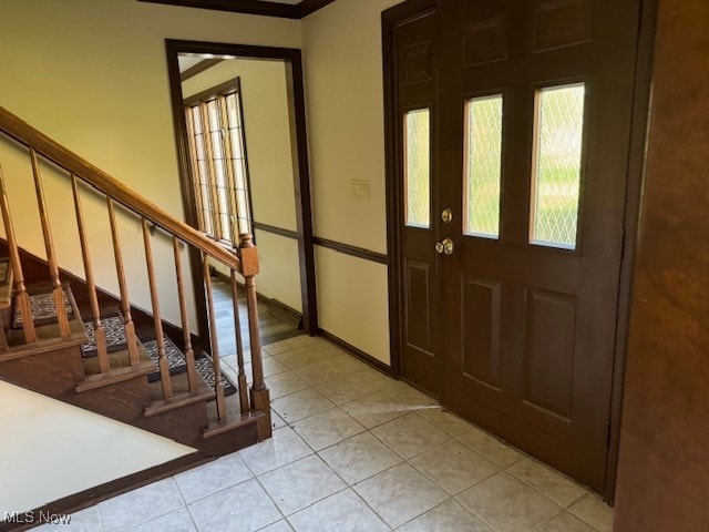 view of tiled foyer