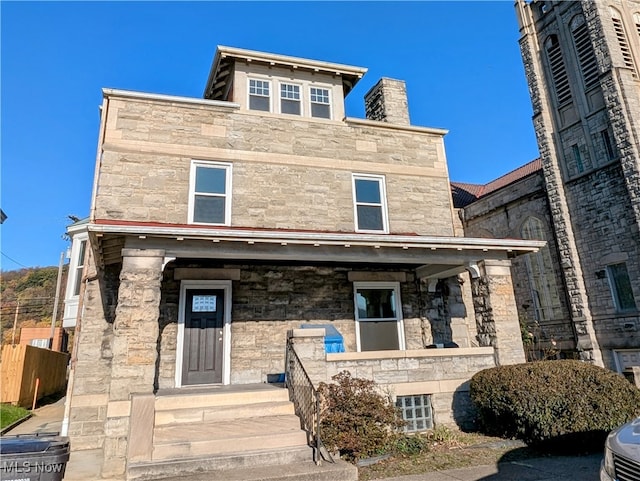 view of front of home with a porch