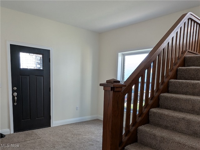 view of carpeted entryway