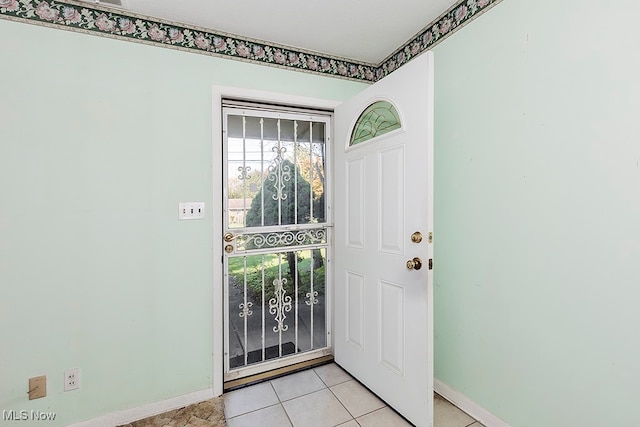 view of tiled entryway