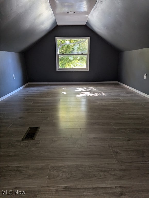 additional living space featuring vaulted ceiling