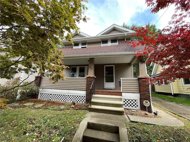 view of front of house featuring covered porch