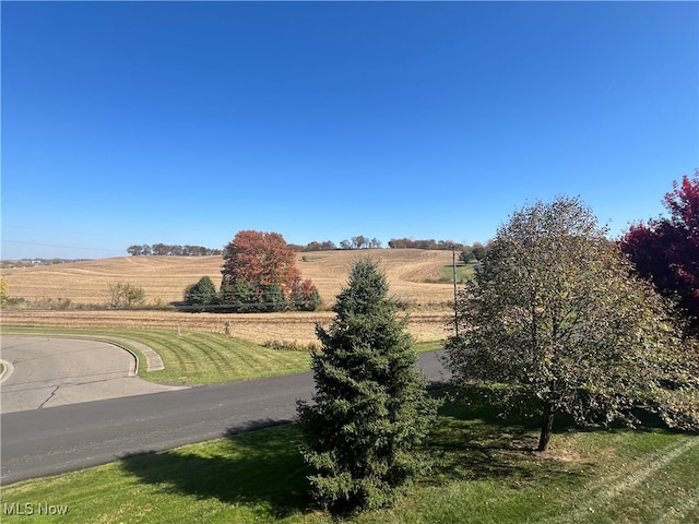 view of street with a rural view