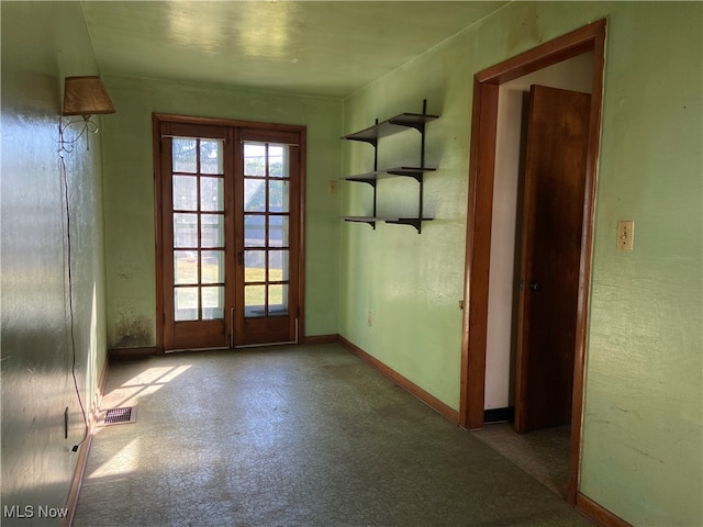 doorway featuring french doors