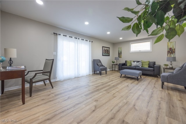 living room featuring light hardwood / wood-style flooring