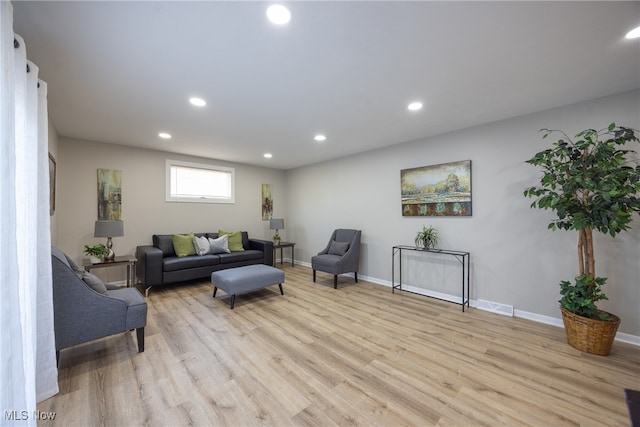 living room featuring light hardwood / wood-style flooring