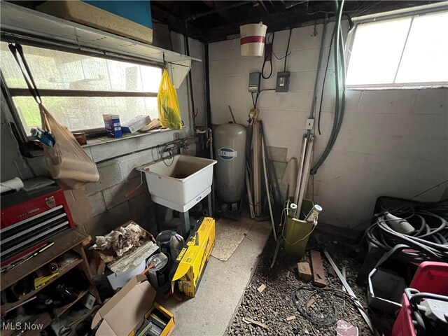 interior space featuring sink