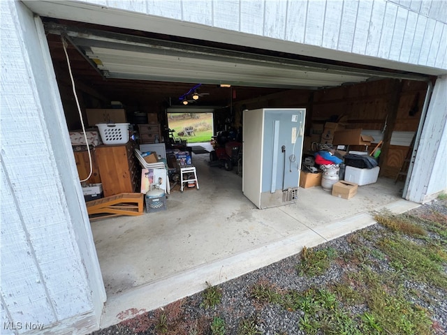 view of garage