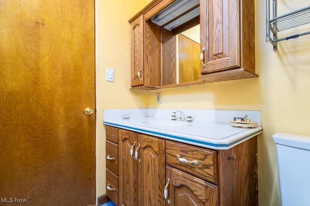 bathroom with toilet and vanity