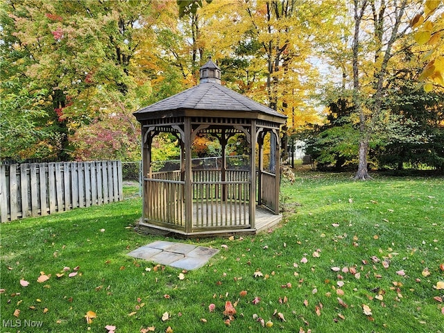 view of yard featuring a gazebo