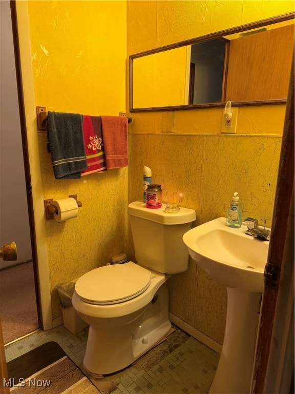 bathroom with toilet and sink