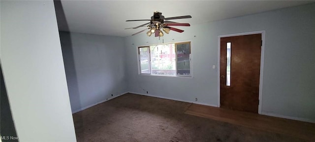6816 Rathbun Ave, Cleveland, OH 44105 - carpeted empty room with baseboards and ceiling fan