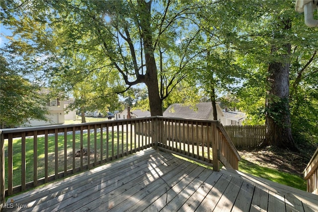 deck featuring a yard