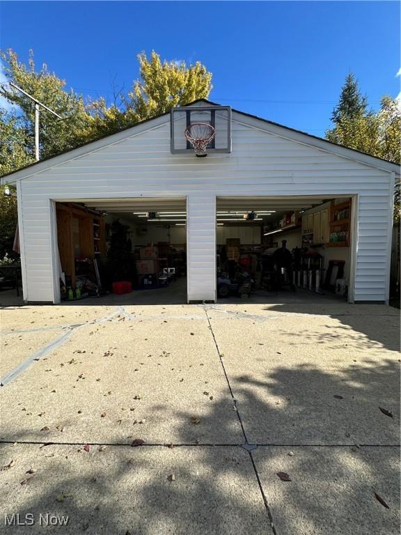 view of garage