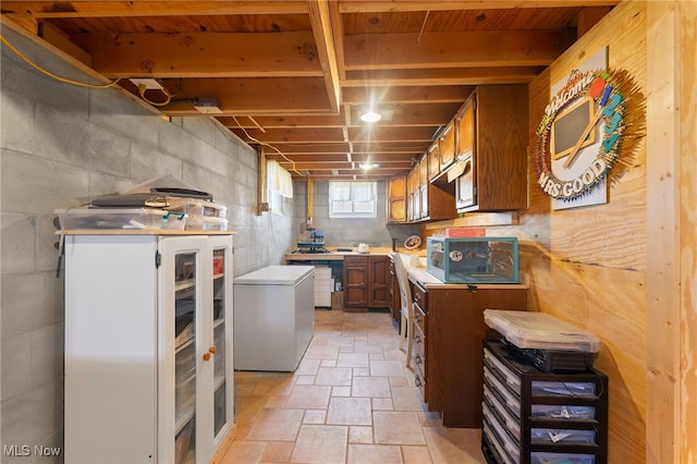 kitchen featuring fridge