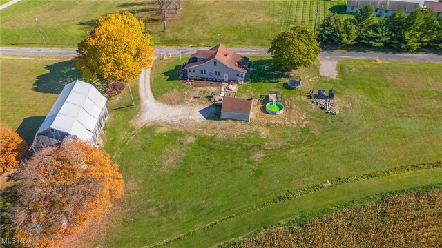 aerial view featuring a rural view