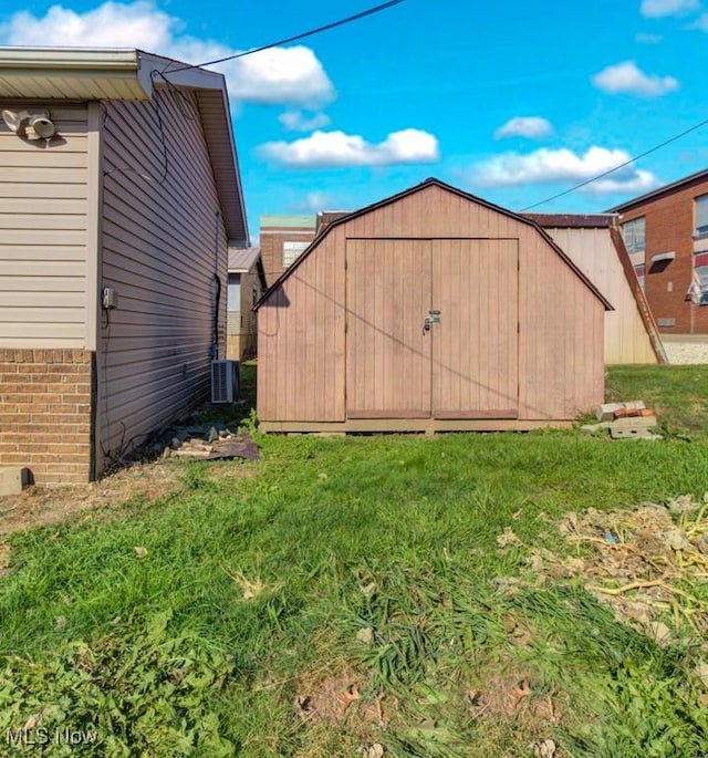 view of shed featuring cooling unit