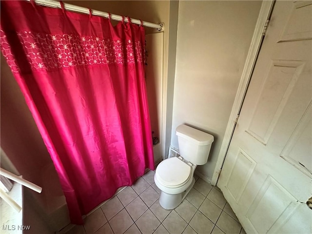 16512 Burnside Ave, Cleveland, OH 44110 - bathroom with a shower with curtain, tile patterned floors, and toilet