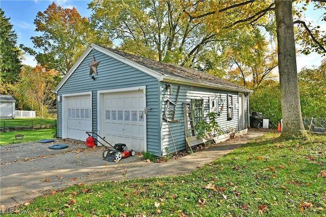 view of garage