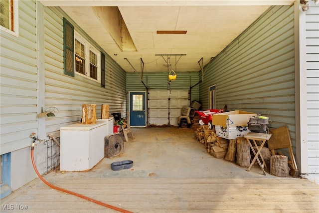 view of garage