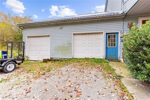 view of garage