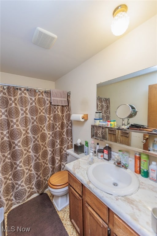 bathroom with vanity and toilet