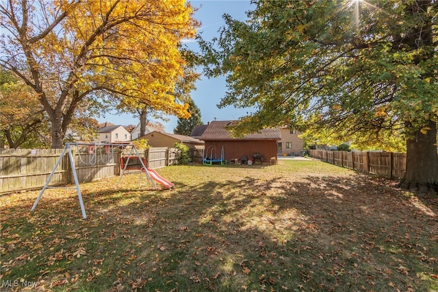 view of yard featuring a playground