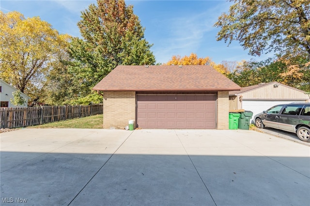 view of garage