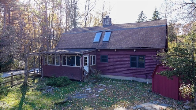 view of rear view of property