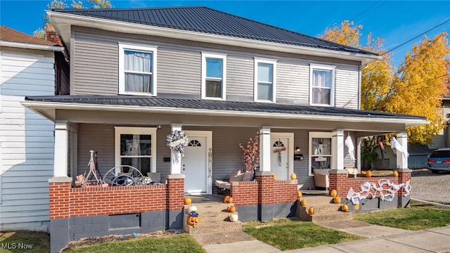 view of front of home with covered porch