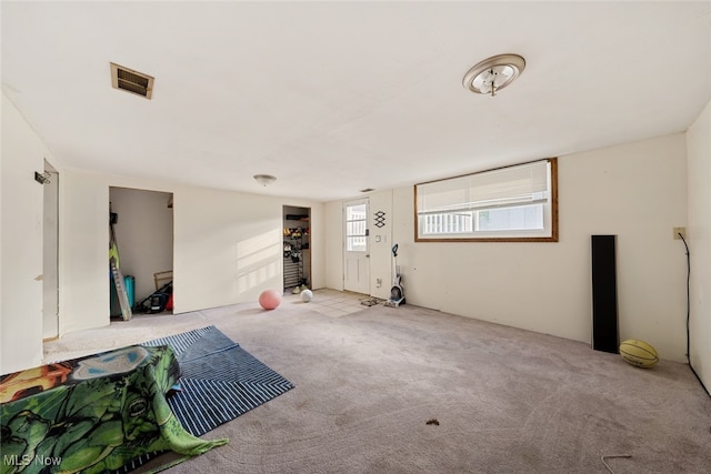 interior space with light colored carpet