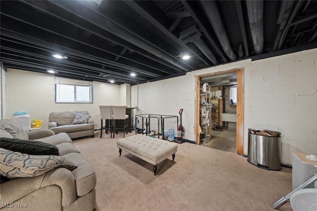 view of carpeted living room