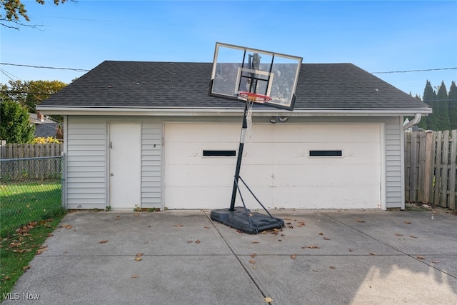 view of garage